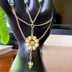 Vermeil peridot flower necklace